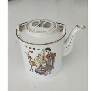 Vintage Japanese geisha porcelain teapot